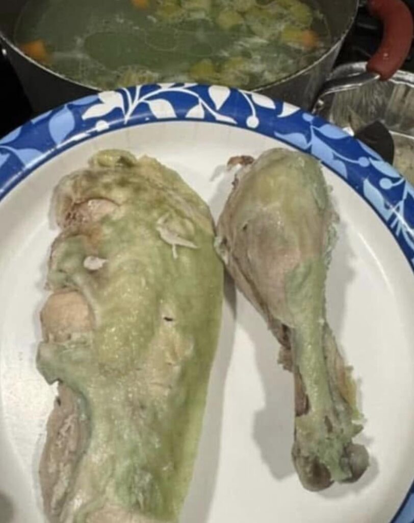 This boiled chicken that was posted in a slow-cooker recipe group.