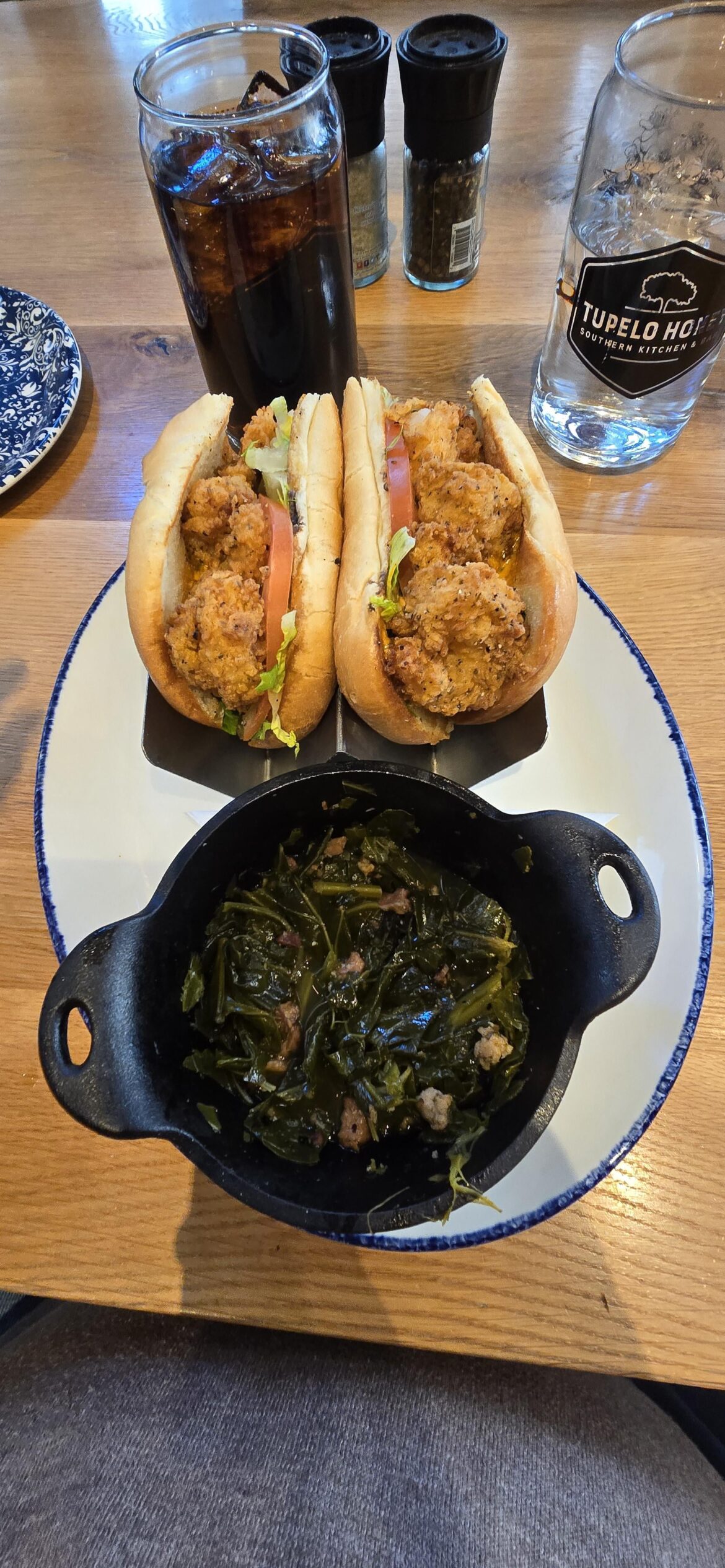 These Collards and Shrimp Po Boy were amazing in Charlotte, NC!