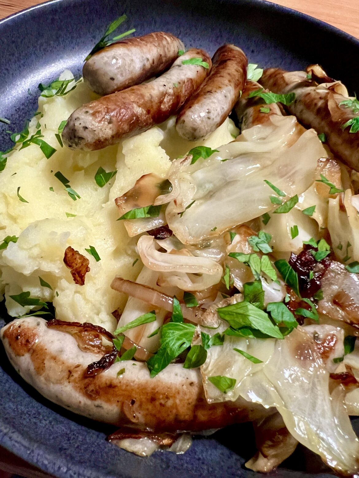 Sausages, cabbage, potatos