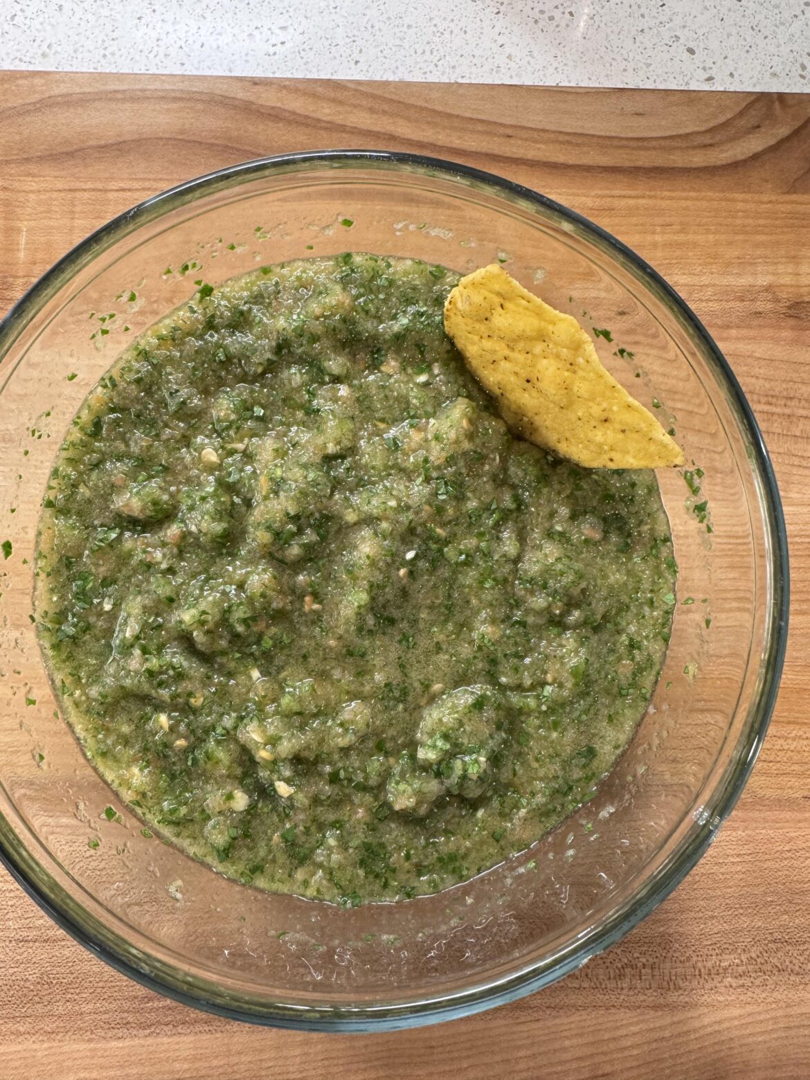 My first ever batch of homemade salsa, not the best, but not the worst.