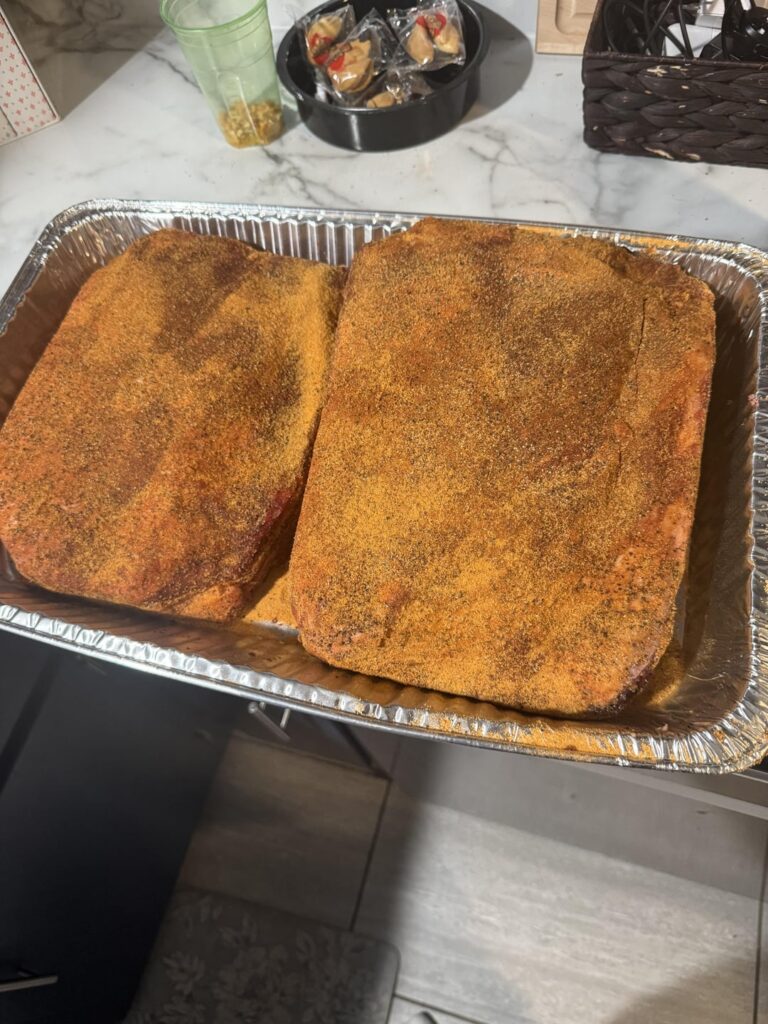 First time doing beef ribs on New Years Day. Seasoned with course black pepper, layers, and a dash of beef bouillon. Sprayed with Wagyu tallow before wrapping and before resting. About 7 hours at 250, 2.5ish at 300. Cooked to 208-210 degrees
