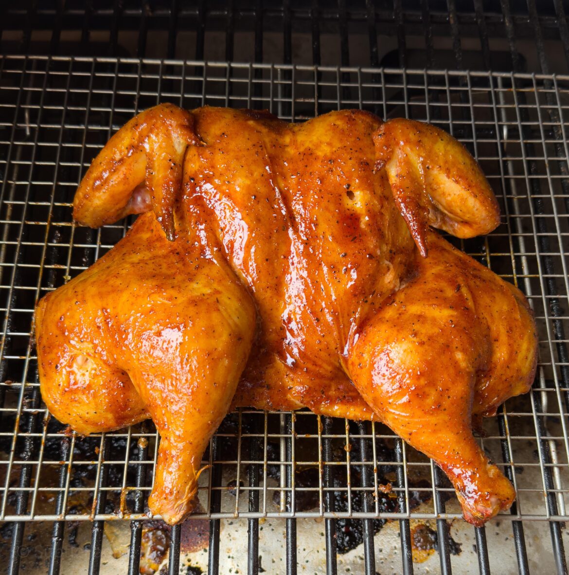 Snowing here in Houston, so I smoked a chicken.