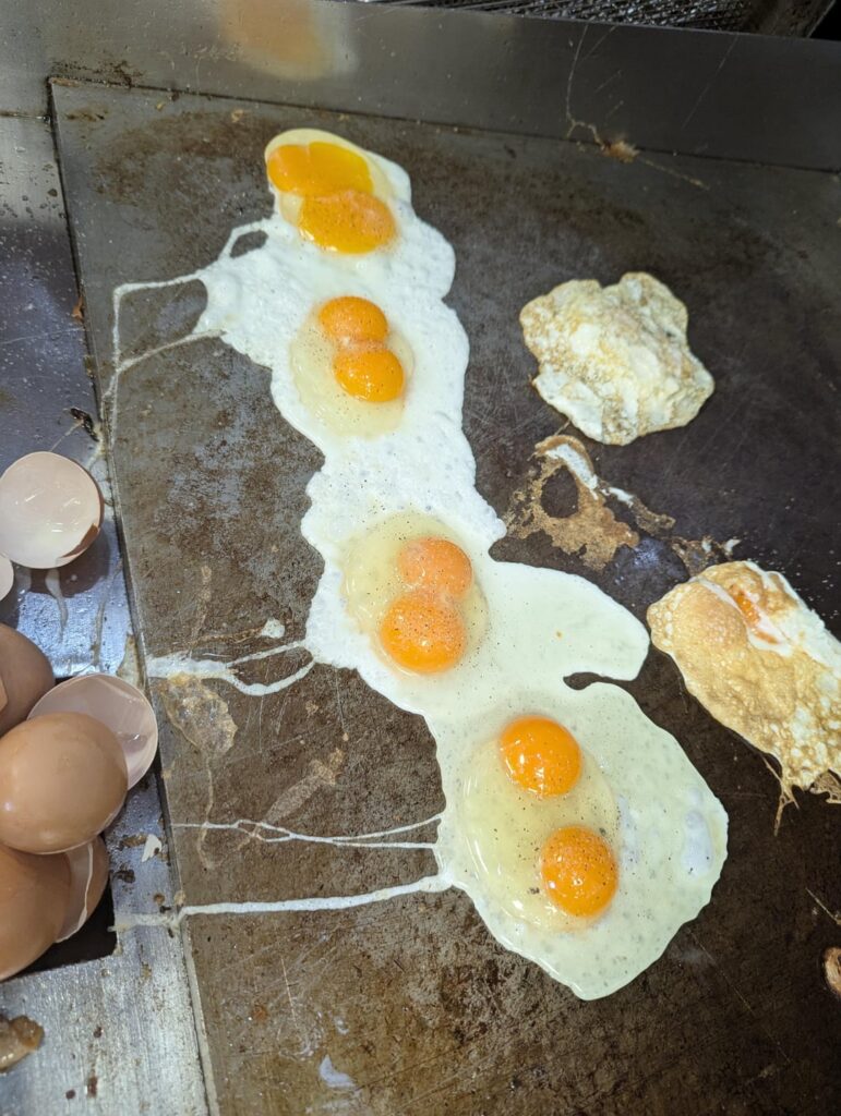 GM told me cracking a double egg means I knocked someone up, and brother I'm shakin in my nonslip clogs