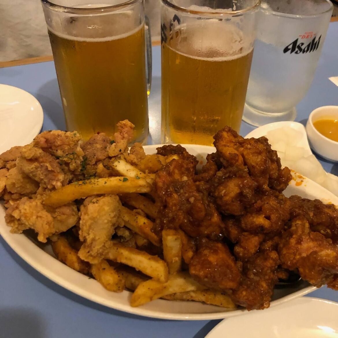 Fries chicken and cold beer!!!
