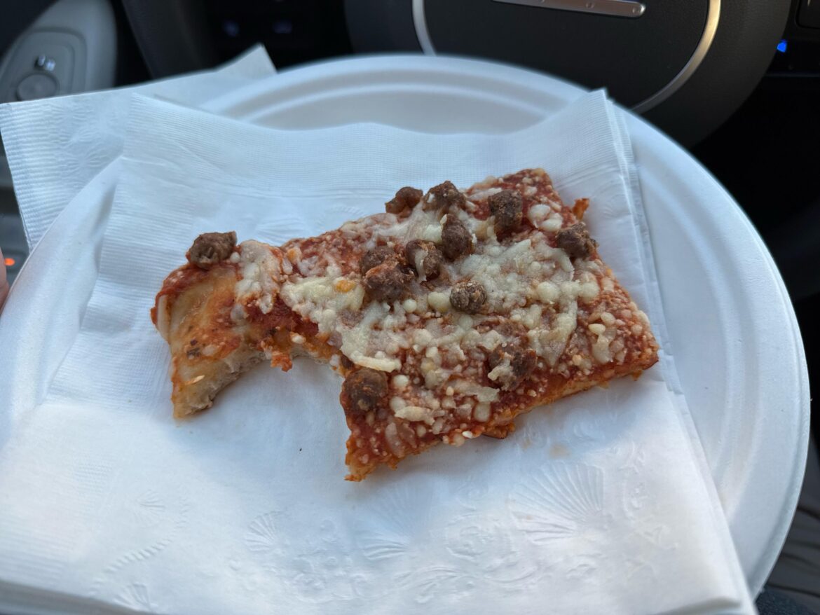 The absolutely pathetic breakfast pizza at a Marriott hotel