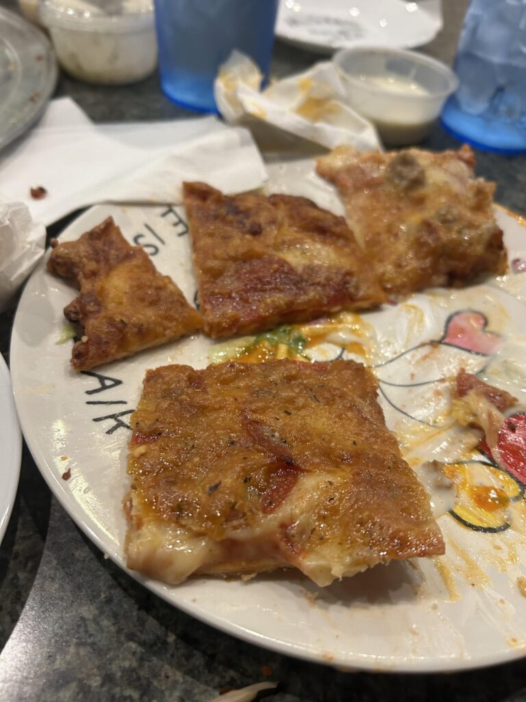 2500 calories?  Chef salad, wings, and pizza