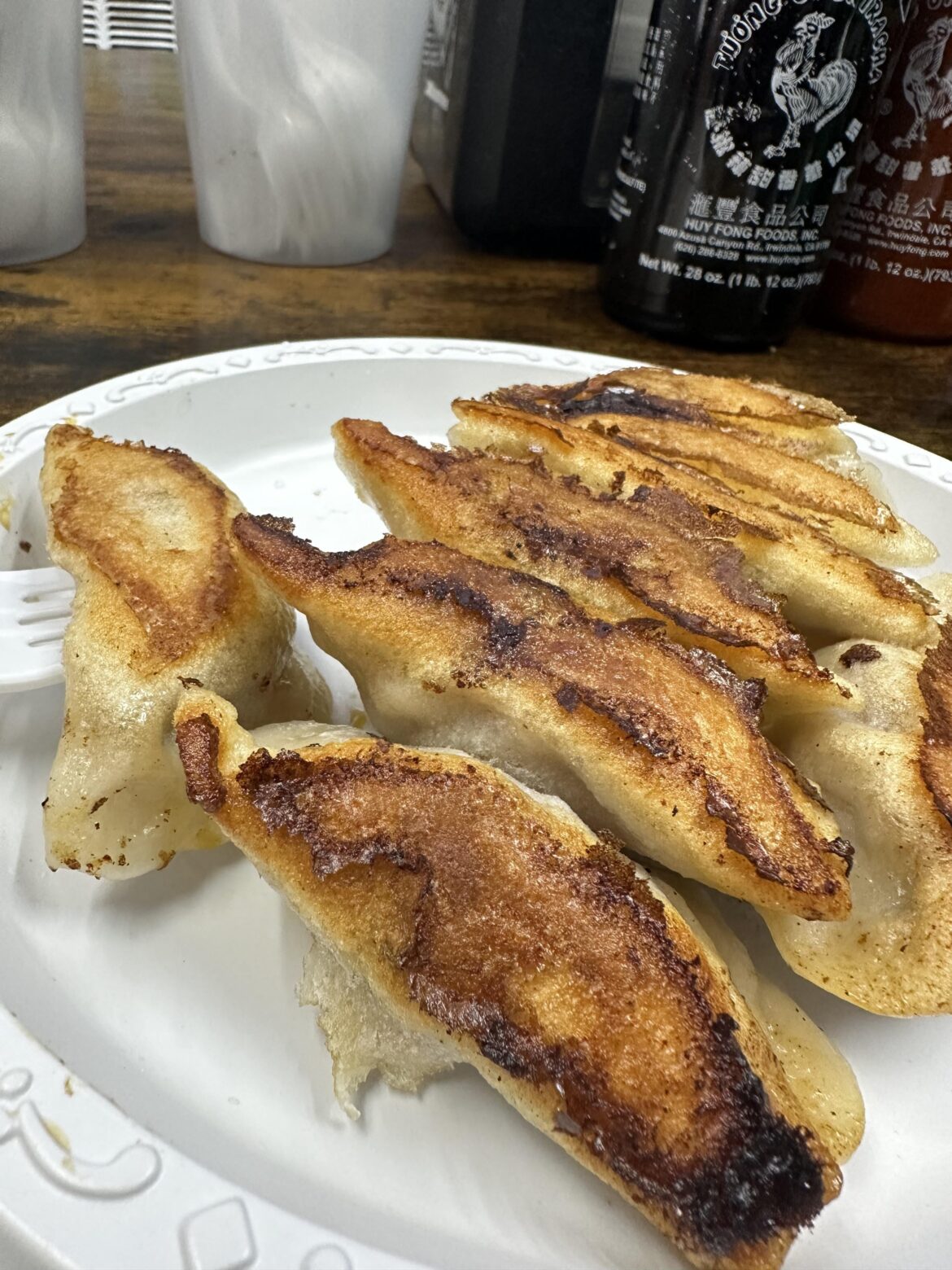 Pan-friend dumplings from Kai Feng Fu Dumpling House in Bklyn