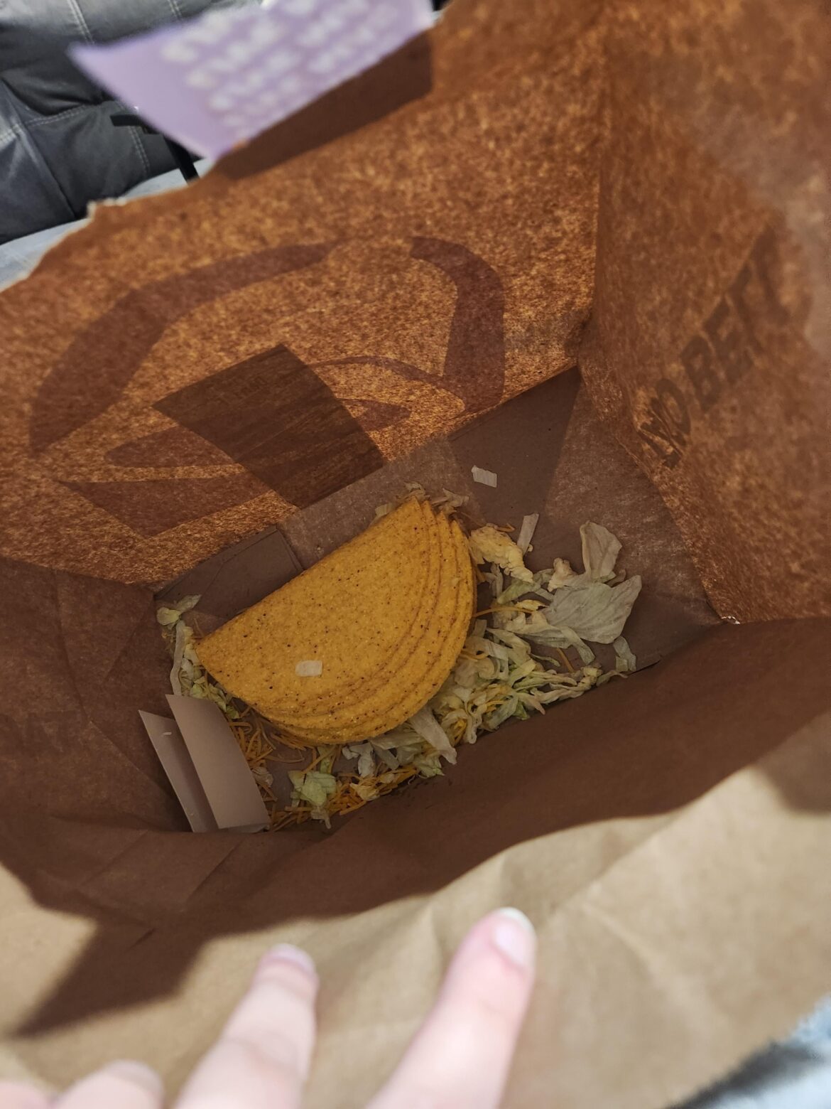 Ordered 4 chicken tacos from taco bell :(