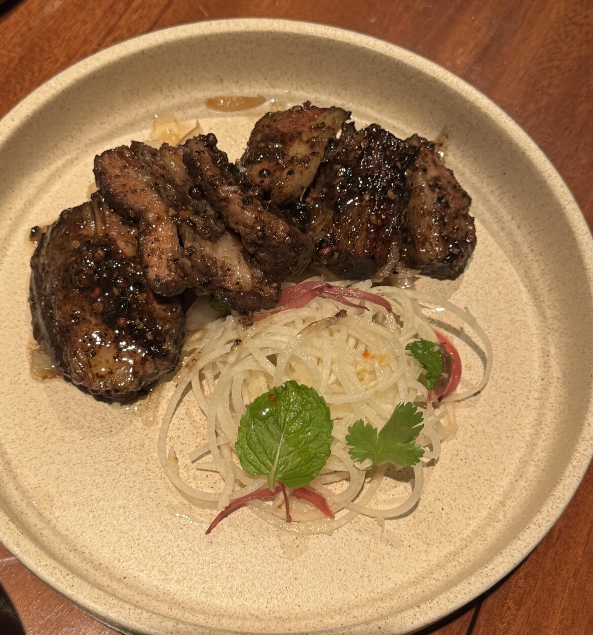 Beef adobo with Atchara