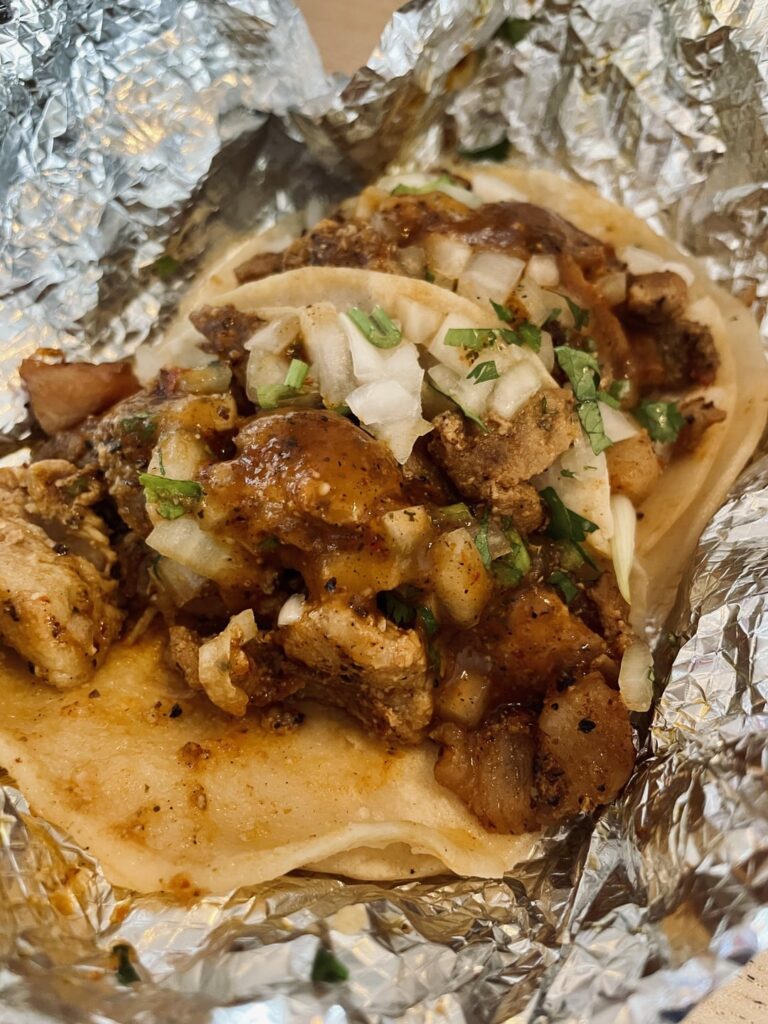 Al Pastor, Carnitas Tacos From Viva Taco Azteca