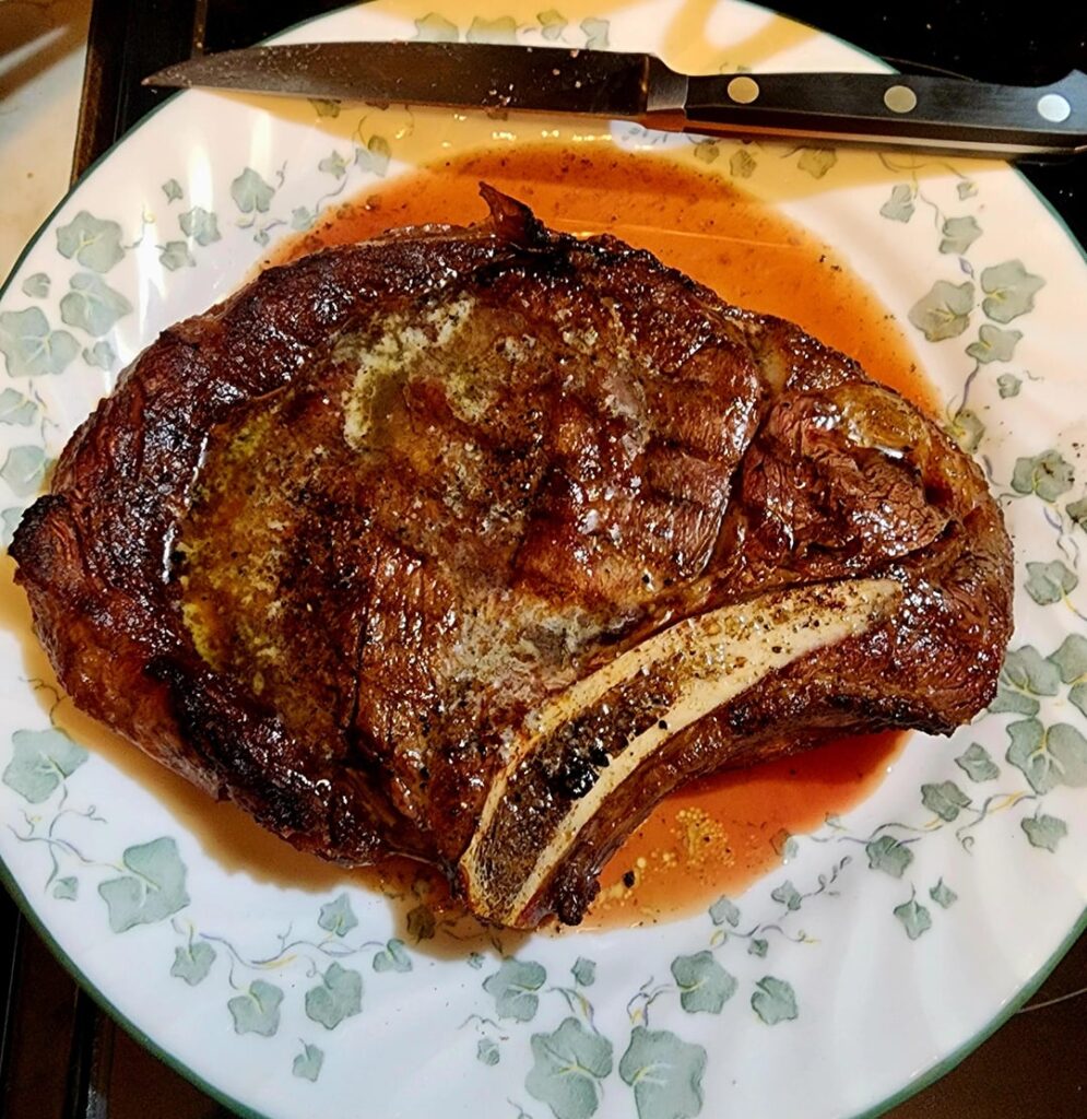 Ribeye on the grill. No boil bags here.