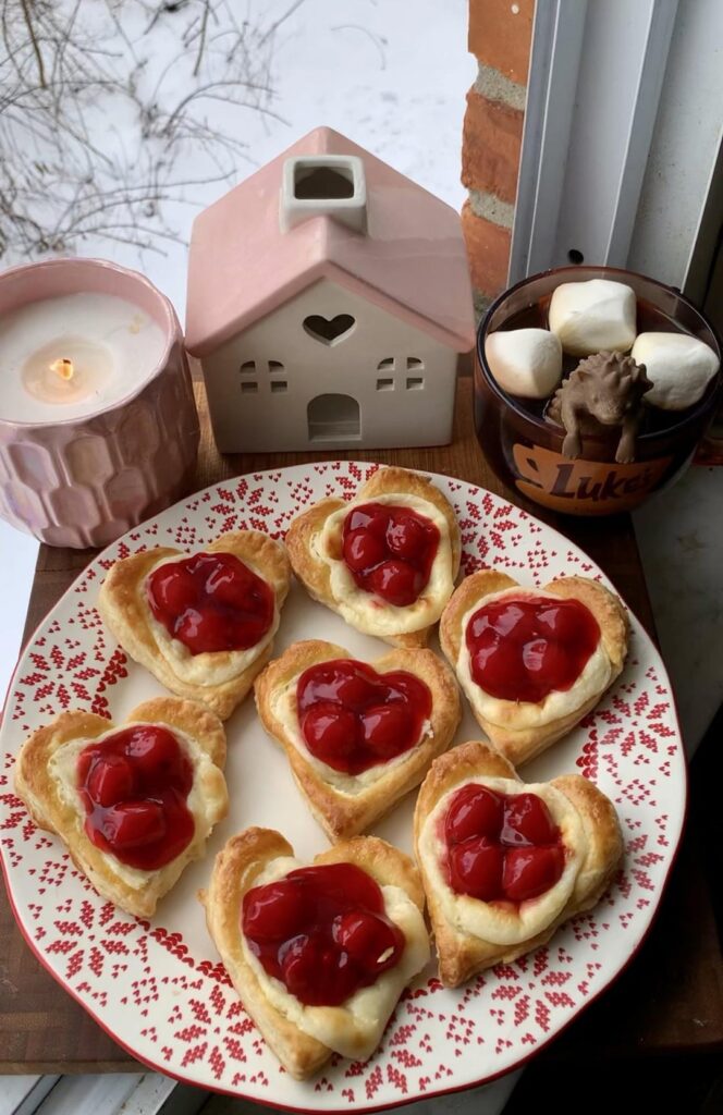 Been stress baking all the things this week. Made some cherry cheesecake puff pastry heart danishes. I don’t even like cheesecake that much but this combo just goes together so well