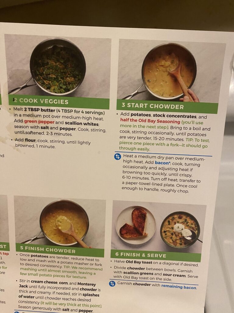 Sweet corn and green pepper chowder mistake