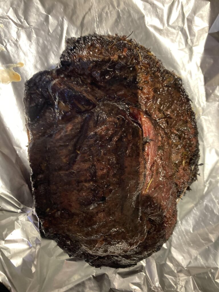 Last meal of the year is the first meal on my BGE. Rib Roast!