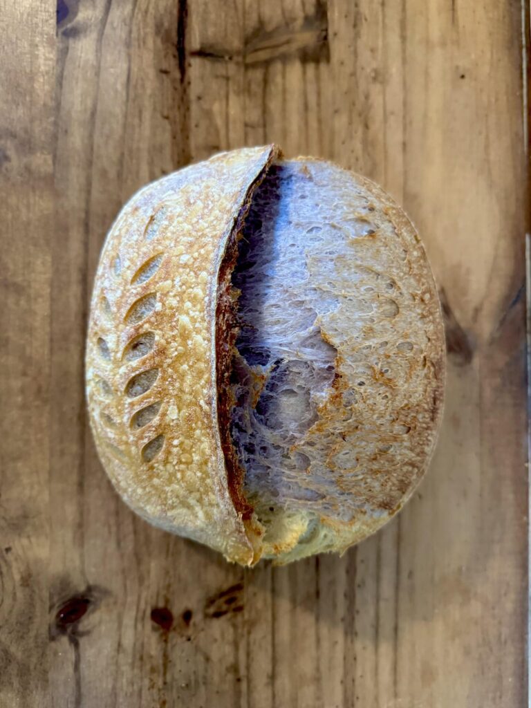 Butterfly Pea Flower Tea swirled Sourdough