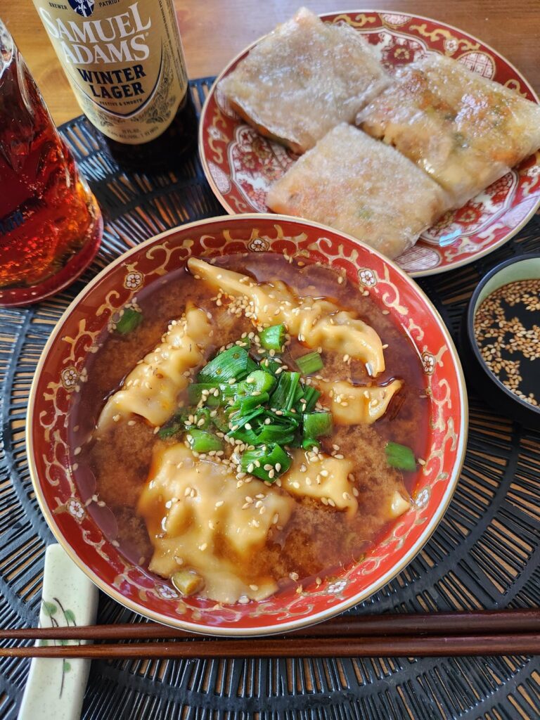 Miso Gyoza Soup - Rice Paper Dumplings 😋