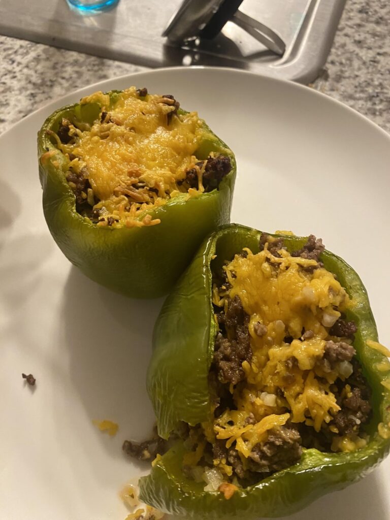 Stuffed bell peppers for me and the hubs