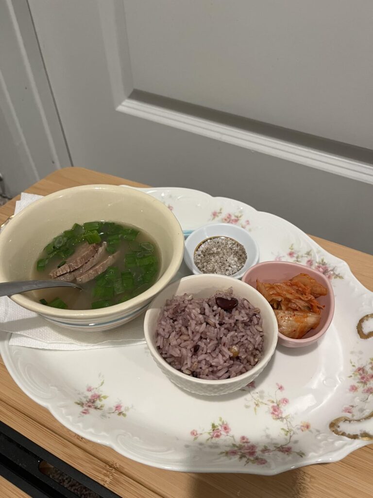 Sullungtang for my sister sick with pneumonia