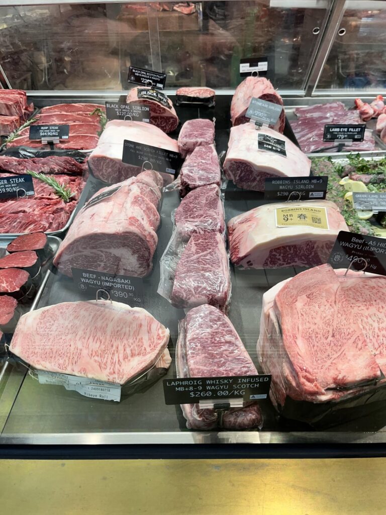 The price of high quality meat at Australian butchers. Ouch