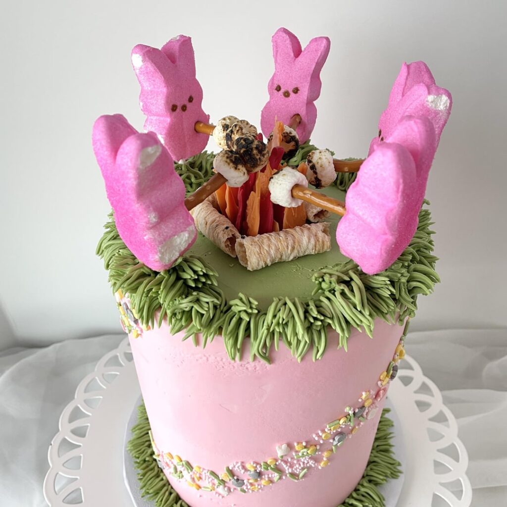 Peeps Campfire Cake