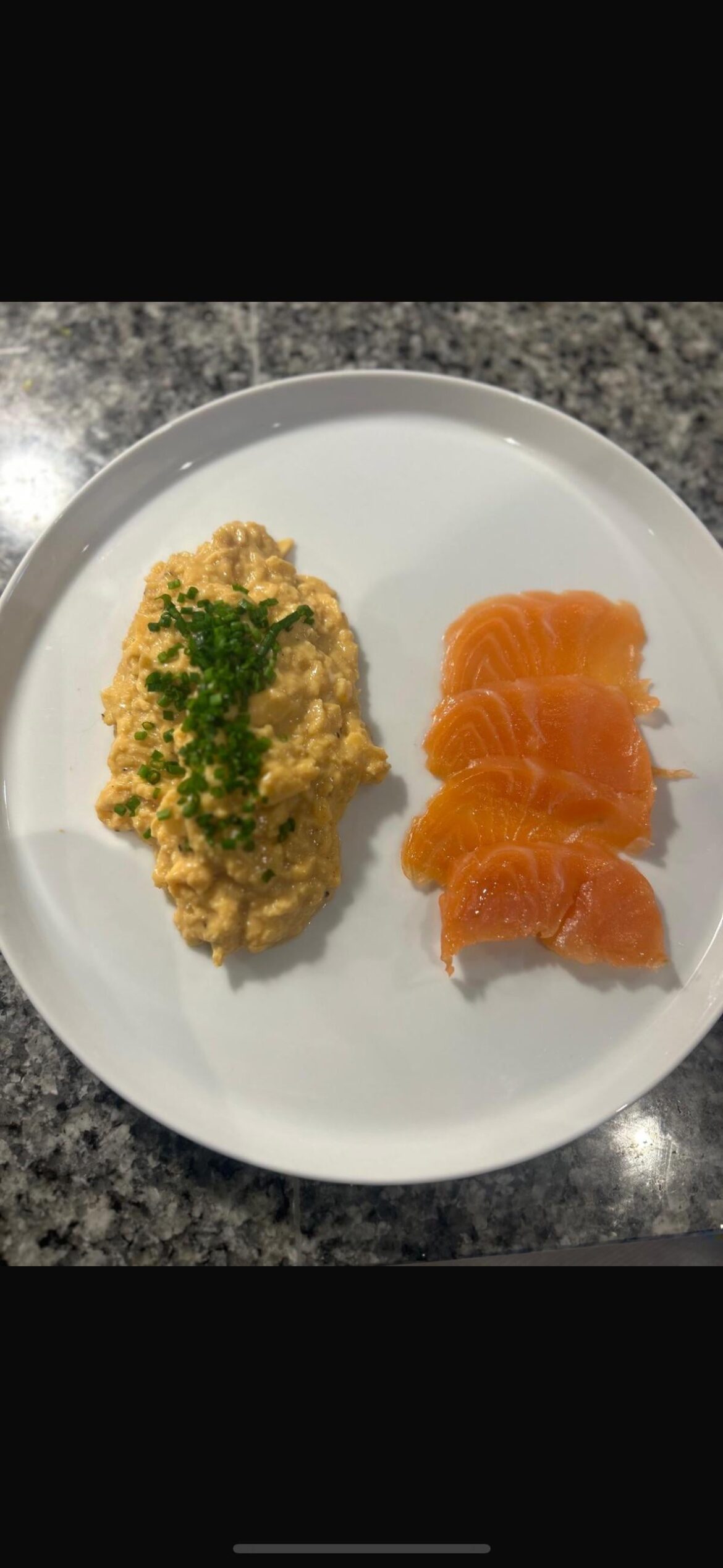 Breakfast - eggs and home smoked salmon