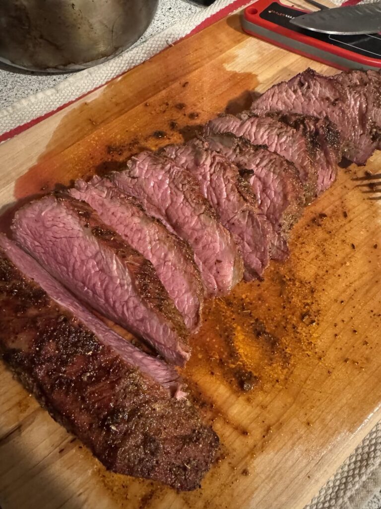 NYE Smoked Tri Tip. Super easy method and amazing with chimichurri!