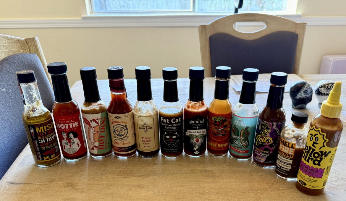 My uncle just bombed me with a bunch of hotsauce from his subscription.