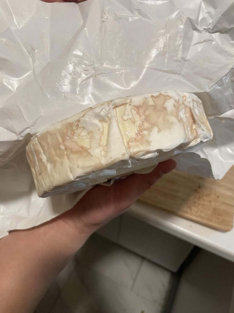 Costco Brie is pink