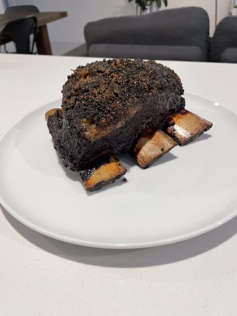 First attempt at smoking beef short rib