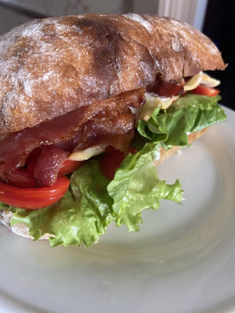 B.L.T on homemade ciabatta