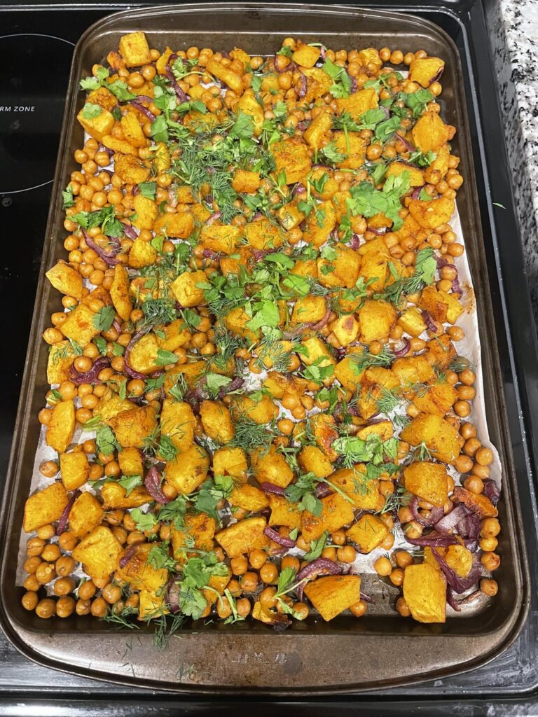 Tried a New Recipe—Roasted Honeynut Squash and Chickpeas from the New York Times