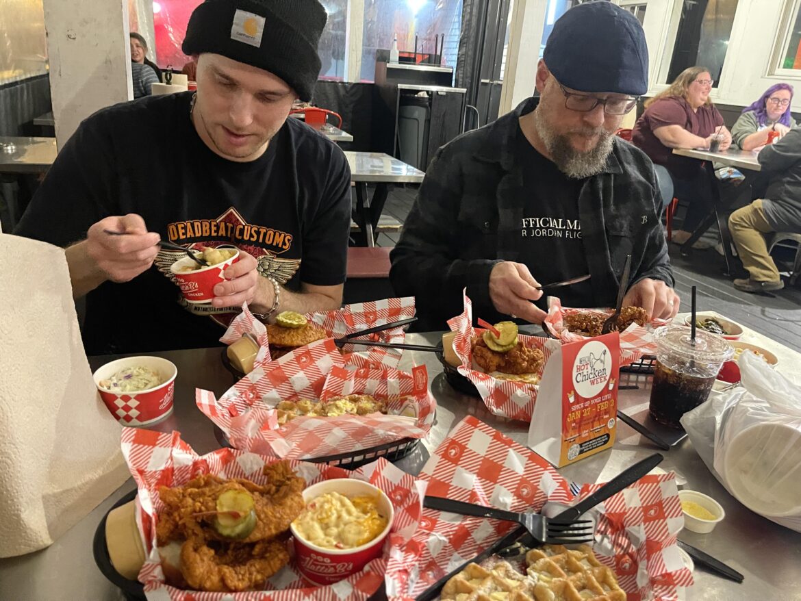 My brothers and I went to get some Nashville hot chicken in Nashville My brothers and I went to get some Nashville hot chicken in Nashville
