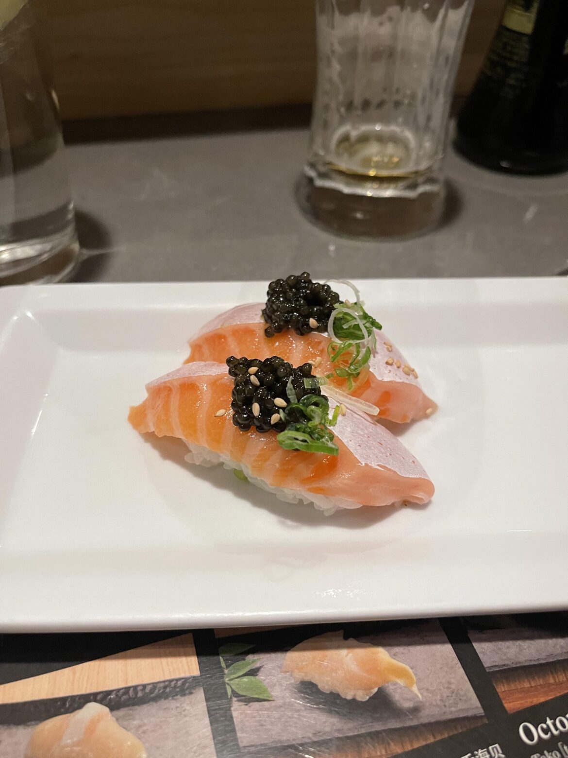 Salmon Belly w/ Black Caviar