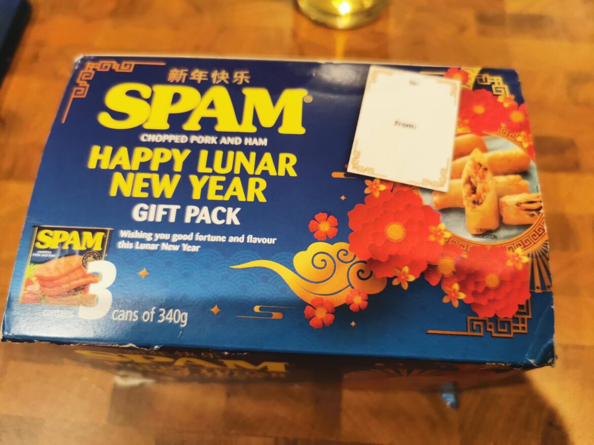 Found in a local store... Happy new year spam is a thing
