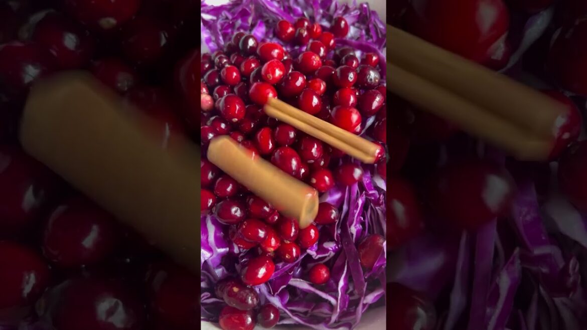 Braised Red Cabbage with cranberries is one of my favorite holidays sides! #recipes #cabbage #side