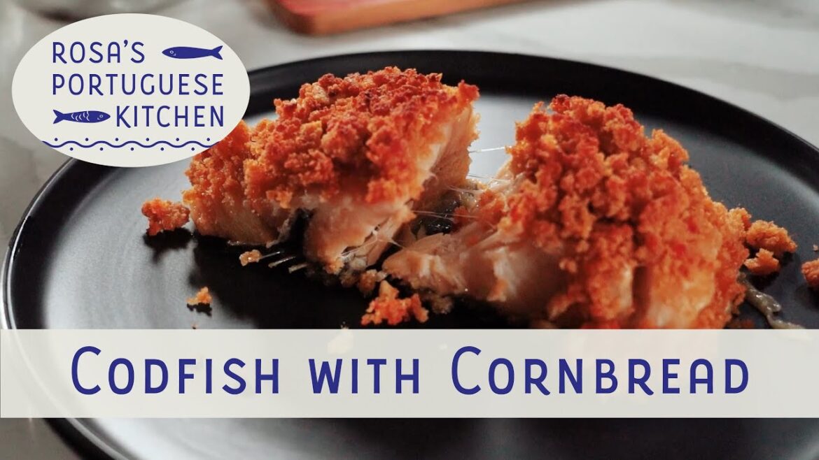 Bacalhau com Broa (Codfish with cornbread) with Rosa Bandeira Bacalhau com Broa (Codfish with cornbread) with Rosa Bandeira