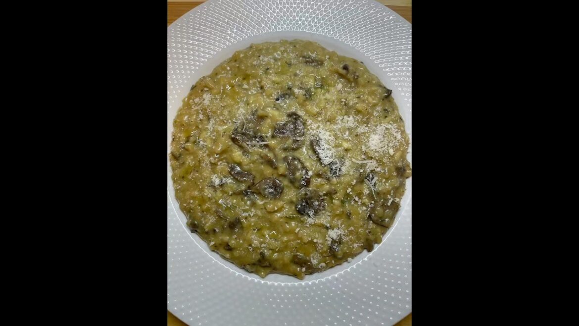 Mushroom Risotto with Arborio rice, shallots, garlic, saffron, Parmesan cheese, herbs & truffle oil