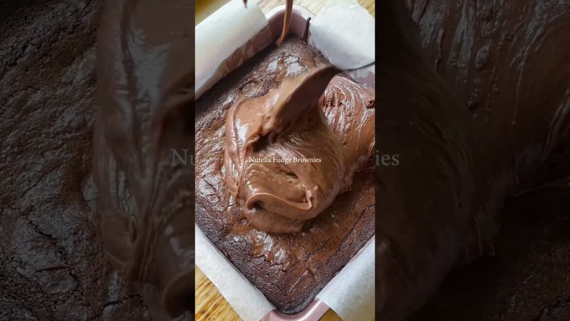 Nutella Fudge Brownies! Recipe in the comments #nutella #fudge #brownies