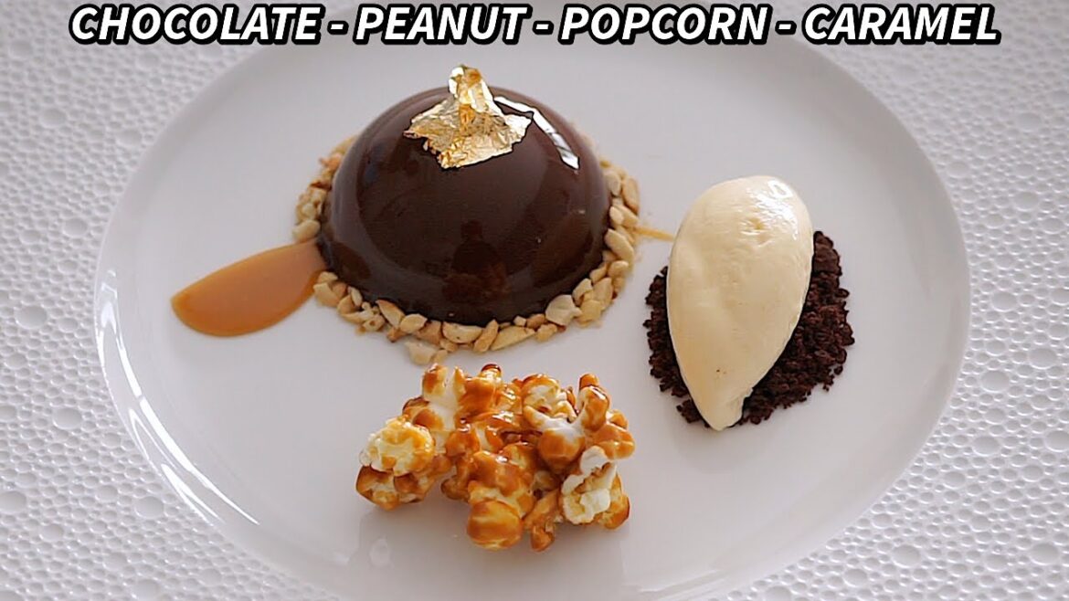 MICHELIN STAR Chocolate, Peanut, Popcorn & Caramel Dessert – Fine Dining Pastry Recipe MICHELIN STAR Chocolate, Peanut, Popcorn & Caramel Dessert - Fine Dining Pastry Recipe