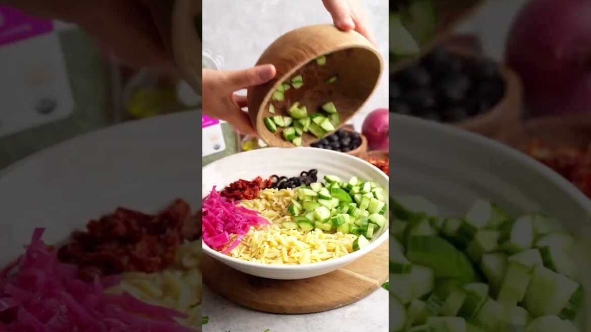 THE BEST EASY VEGAN ORZO PASTA SALAD