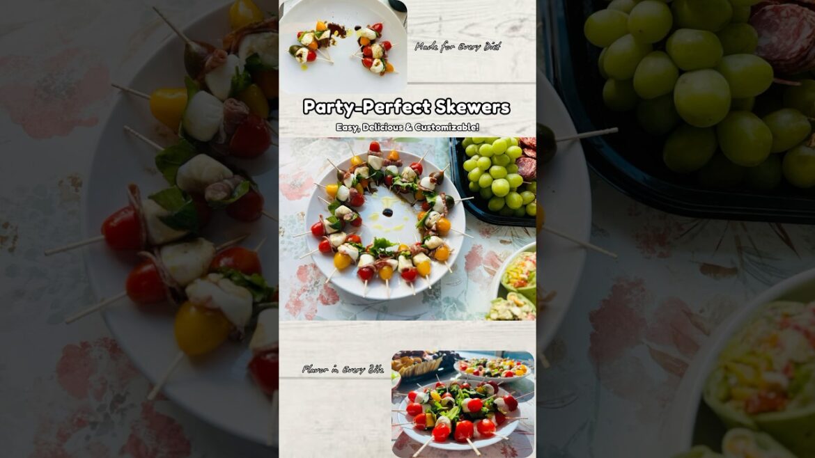 Caprese Party Skewers – Easy, Fresh, Customizable #healthyfood #easyappetizer #madewithlove Caprese Party Skewers - Easy, Fresh, Customizable #healthyfood #easyappetizer #madewithlove