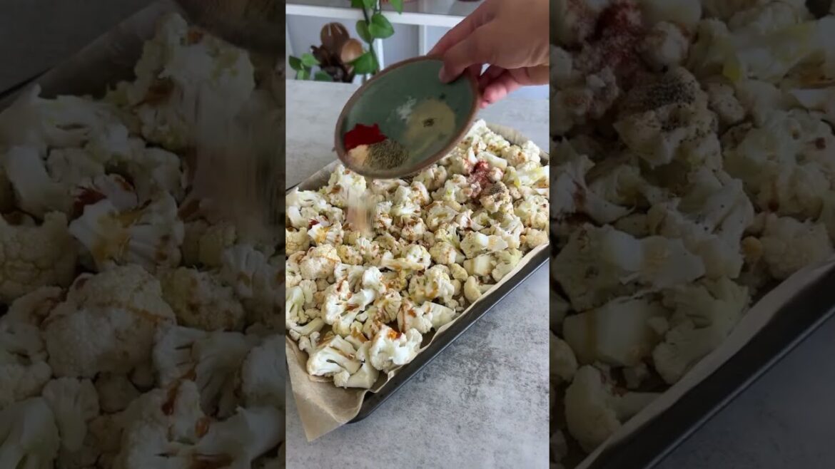 Fresh roasted cauliflower with pearl couscous food✨ #healthsalad #cauliflower #pearl #shorts