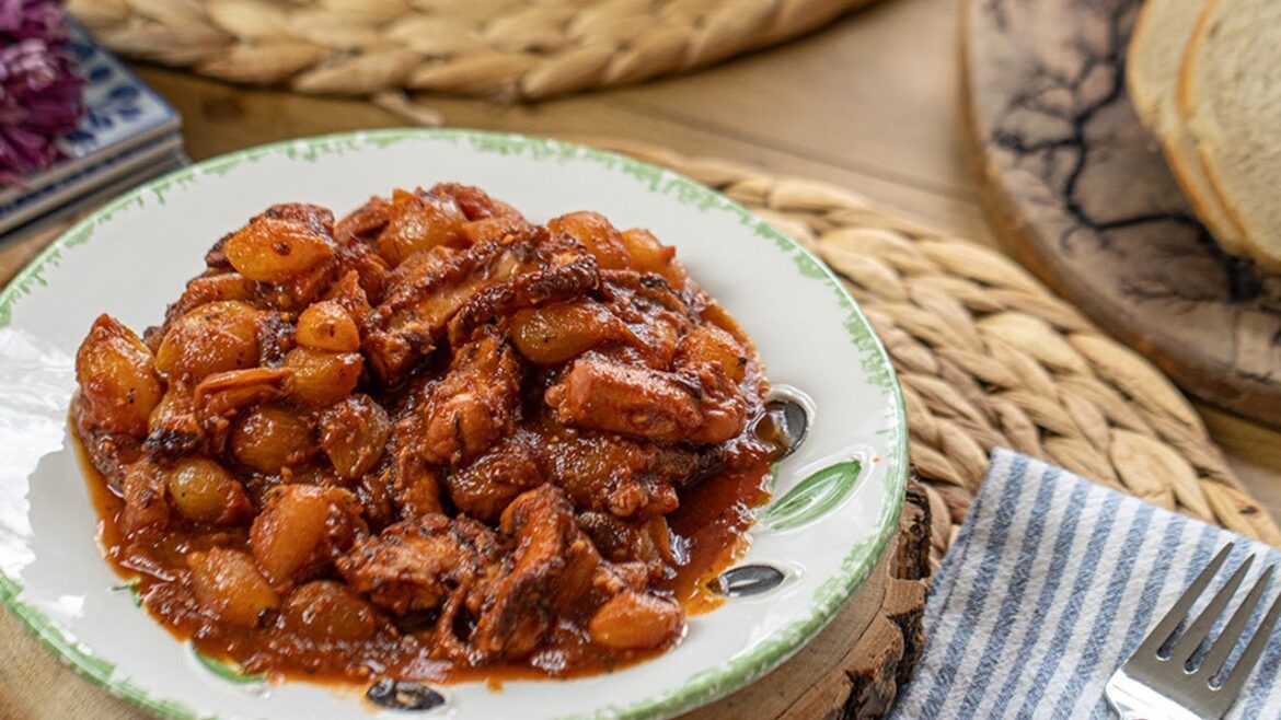 Greek Octopus & Pearl Onion Stew (Stifado)