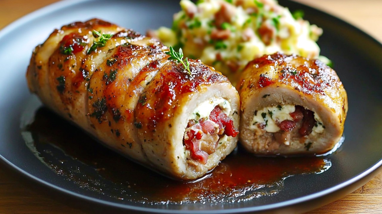 Gefülltes Schweinefilet! Einfach und saftig! Perfektes Rezept zum ...