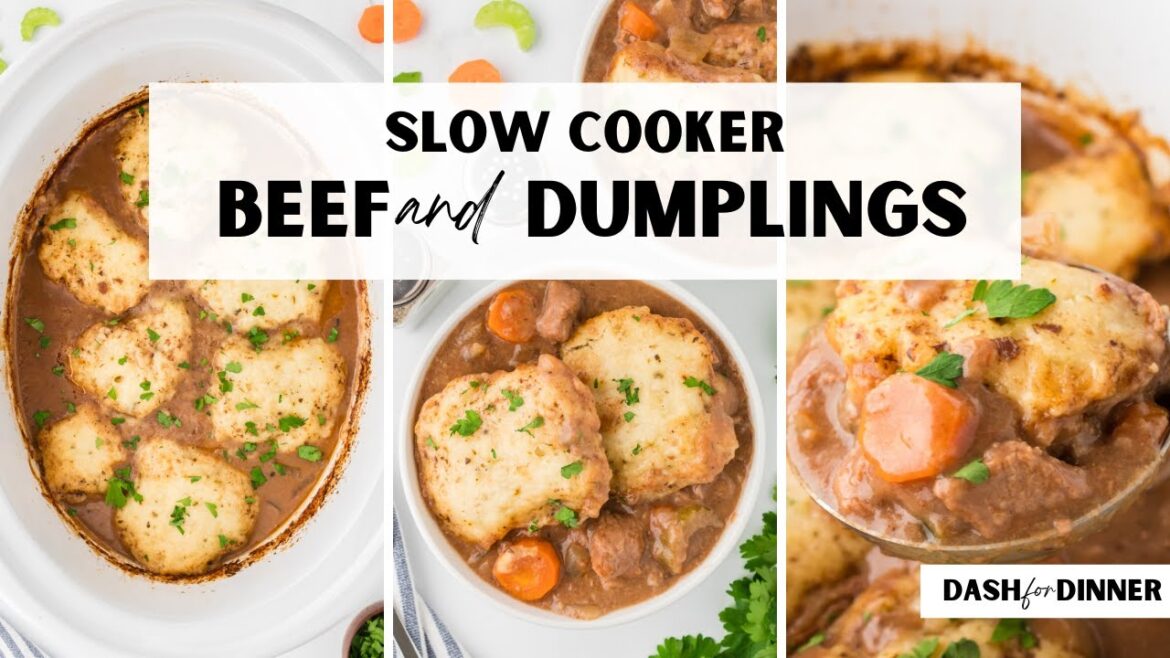Slow Cooker Beef Stew and Dumplings