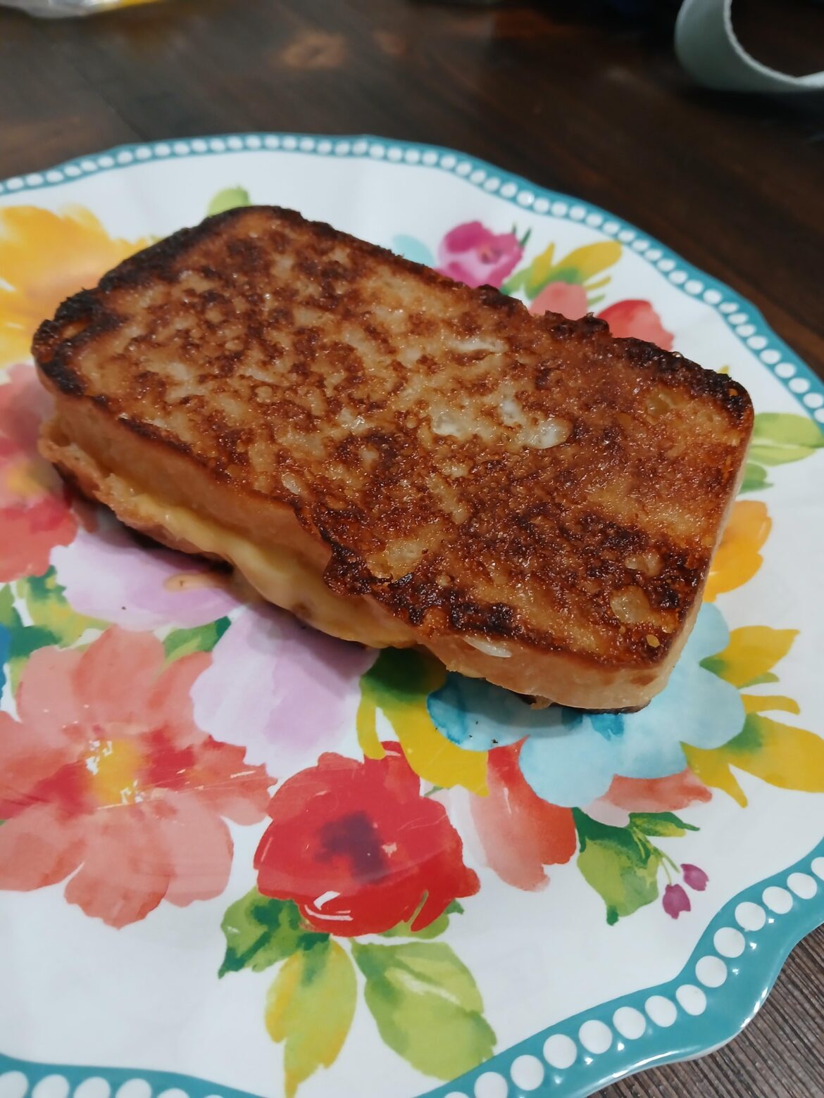 Made a grilled cheese using homemade bread