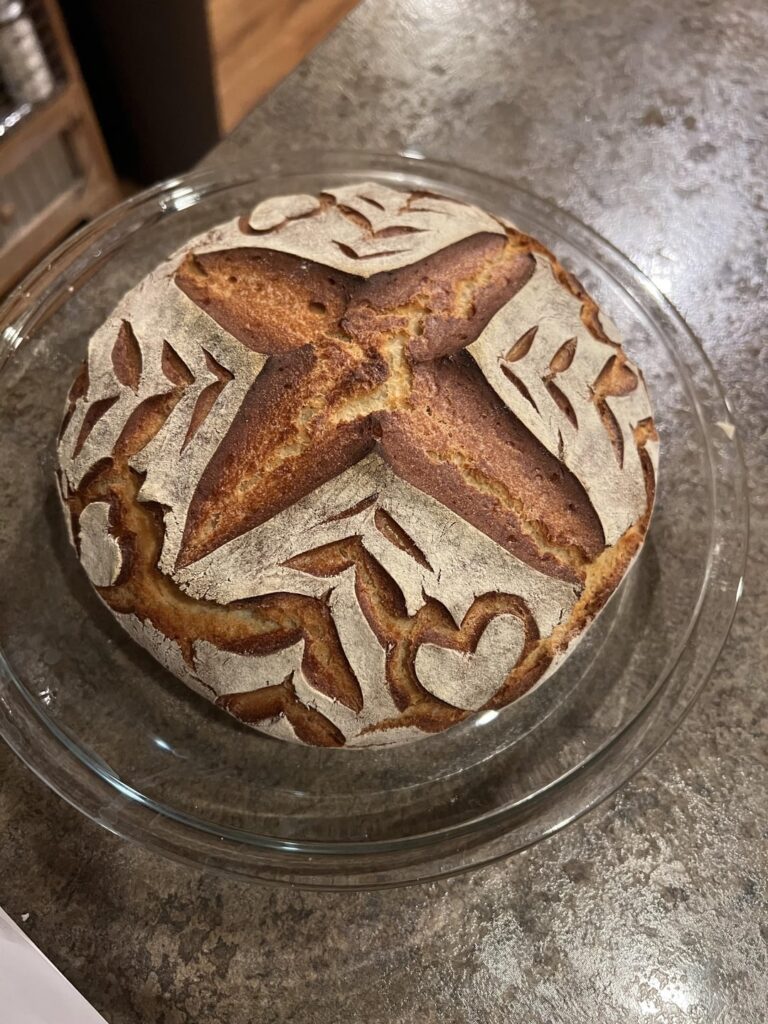 Hey just here to show off my beautiful girlfriend’s first ever completely homemade loaf of bread! I’m extremely impressed and proud of her haha!