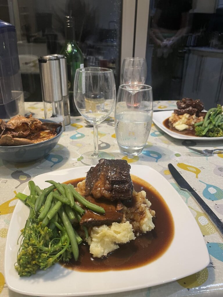 Red wine braised short rib.