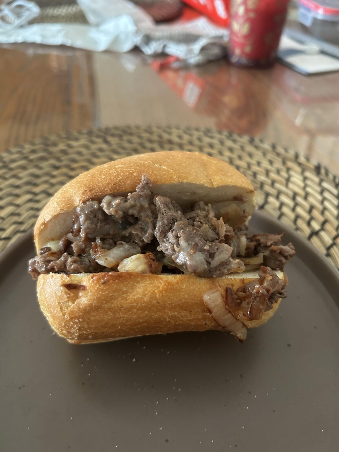 Made another mini cheesesteak and thought you all would enjoy