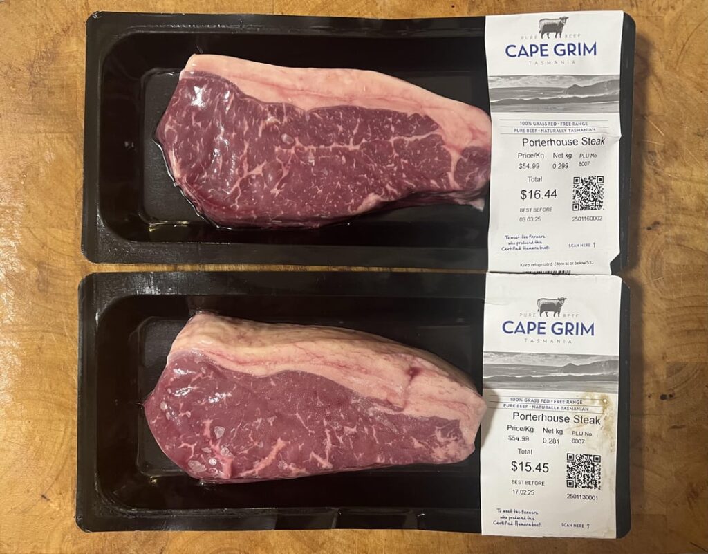 600 grams of Tasmanian grass fed porterhouse with asparagus and Diane sauce. With a tasty French white burgundy. .